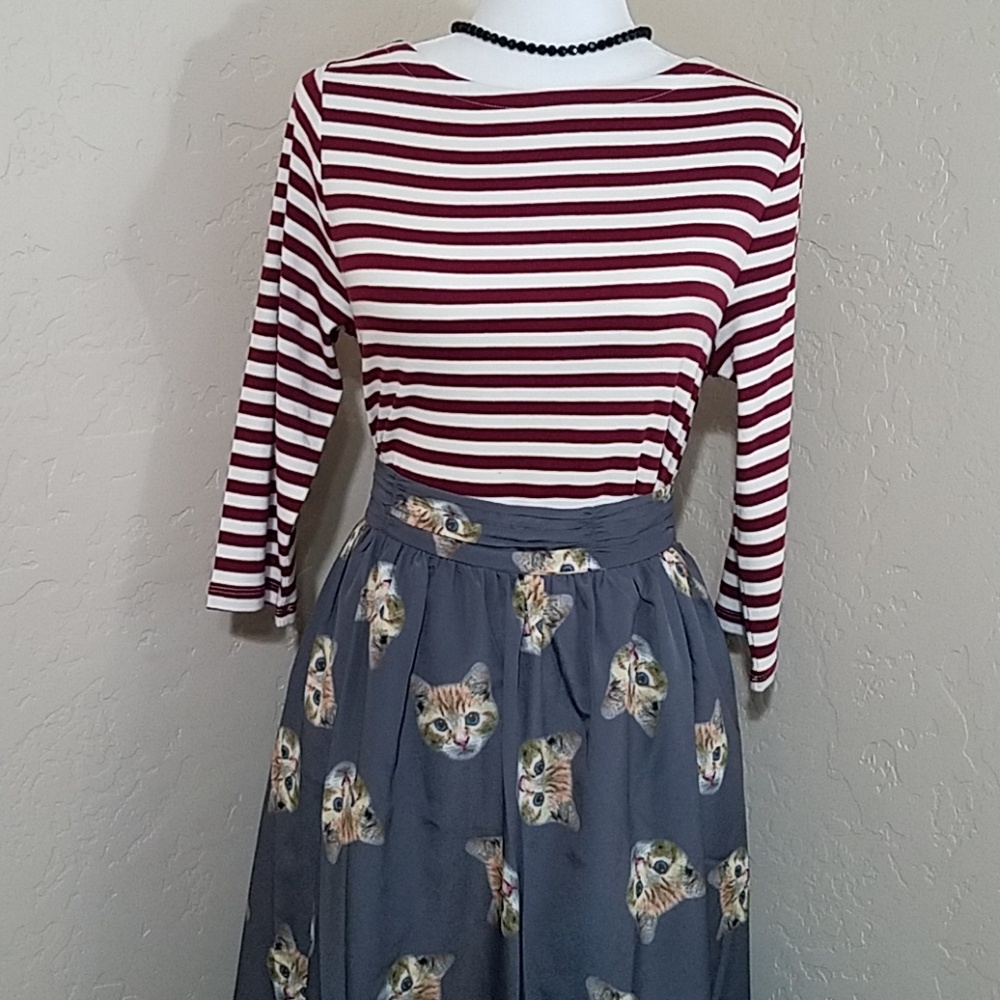 Modcloth Adorable Cat Skirt